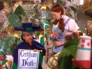 The Death Certifiacte For The Wicked Witch Of The East