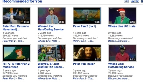  यूट्यूब wants me to watch Peter Pan 2 and Whose Line