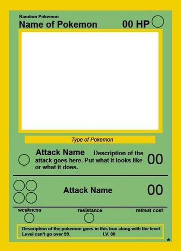 Empty pokemon card