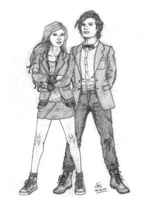  Artwork of the Doctor and Amy.
