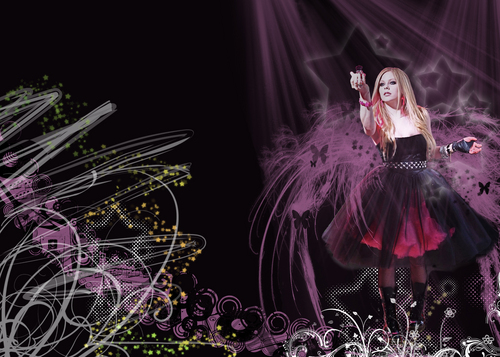  Avril Lavigne BLACK estrella fondo de pantalla