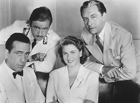  Humphrey Bogart, Claude Rains, Paul Henreid and Ingrid Bergman