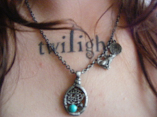 My Twilight tattoo and my Jacob necklace <3333