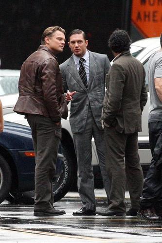 Tom Hardy on the set if Inception