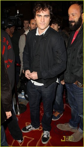 Joaquin at the Exit Through the Gift Shop premiere (April 12)