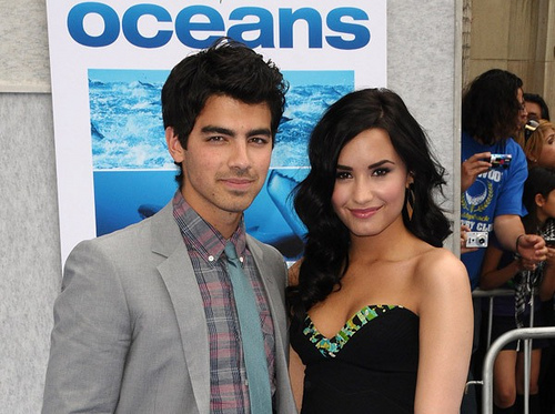  Demi Lovato & Joe Jonas Arriving at the Premiere of Oceans