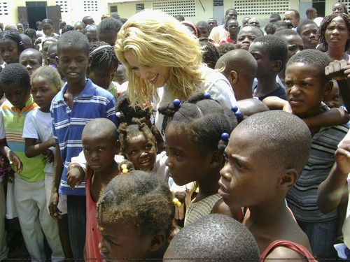  শাকিরা visits Port-Au-Prince, Haiti - April 11