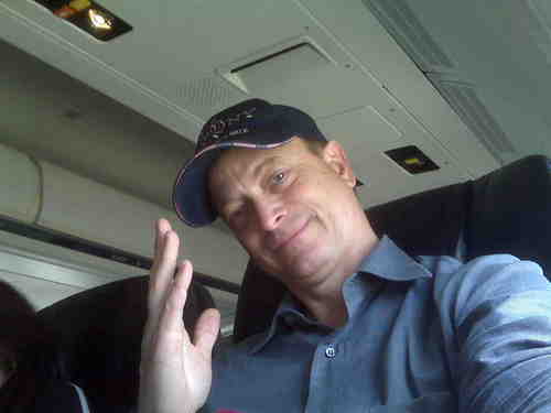  Gary sitting in a plane to Dallas