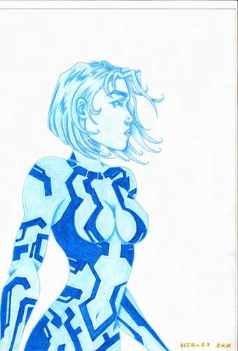  Cortana (done with pen and pencil on cardstock)