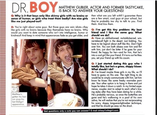 Matthew Gray Gubler Elle Magazine 2004 Article
