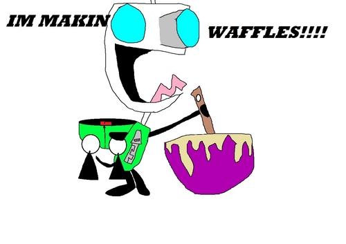  GIRS MAKIN waffles :P