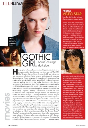  Sara Canning is featured in Elle Canada’s June 2010 issue