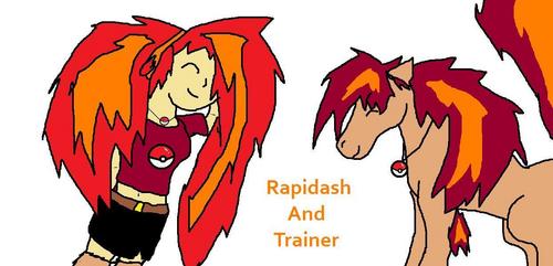  Rapidash and Trainer