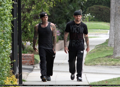  BENJI AND JOEL OUT FOR A STROLL (08TH JUNE 10)