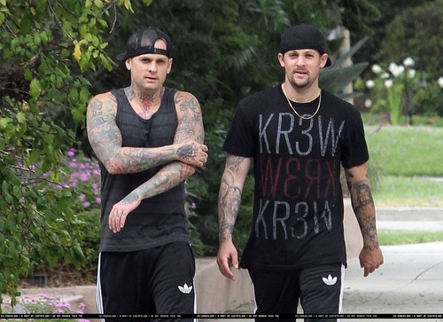  BENJI AND JOEL OUT FOR A STROLL (08TH JUNE 10)