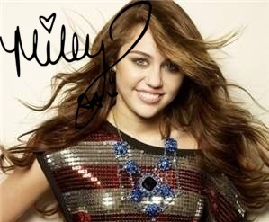  Miley Cyrus Autographed Pics