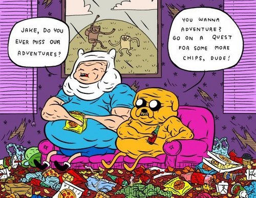 jake and finn, the fun is gone because, THERE FAT...