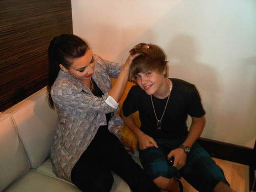  Justin Bieber with Kim Kardashian