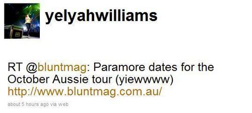  Hayley RTs - Australian Tour Dates, 2010