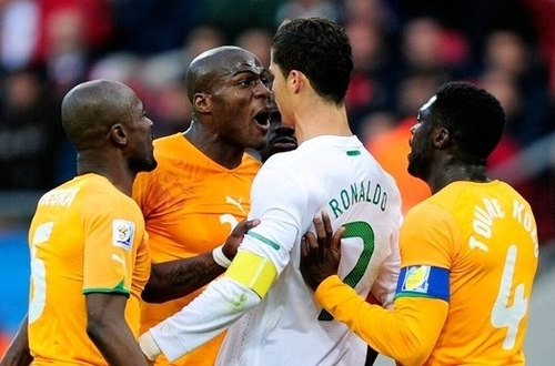  Ivory Coast shouting at Cristiano Ronaldo