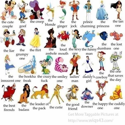 Disney character labels