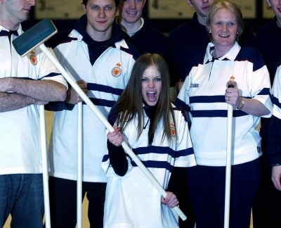 Playing Curling in Glasgow 2003