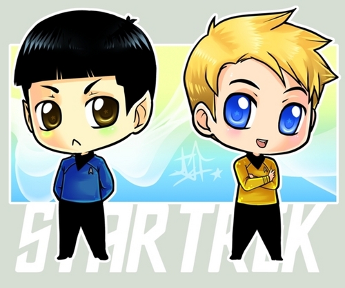  chibi Kirk and Spock