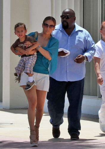  Jennifer goes for a walk with her twins Emme and Max- Miami 6/28/10