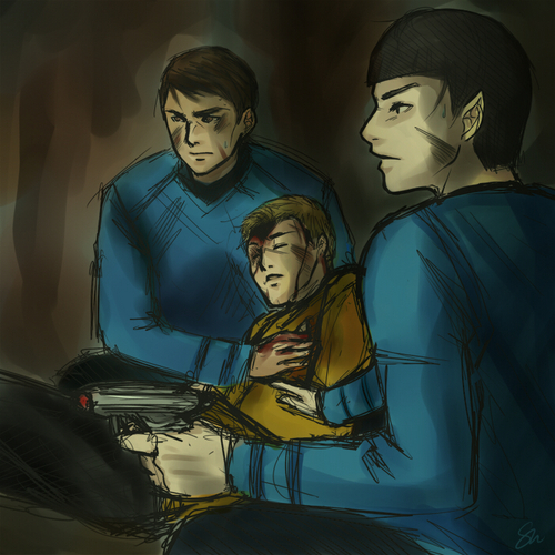 Kirk, McCoy, and Spock