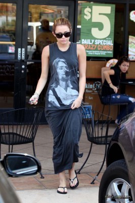  Miley @ Togos Restaurant In Toluca Lake – 06/27/10