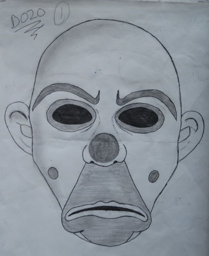  sketch of the Bozo mask