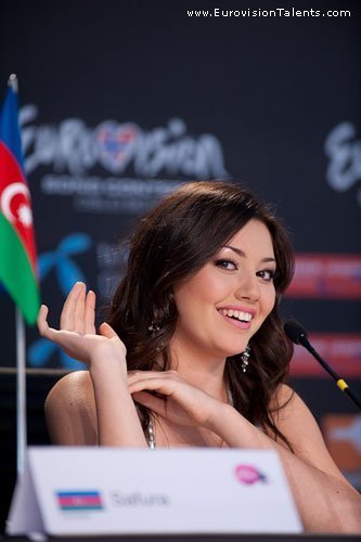 Safura at press conference after second rehearsal
