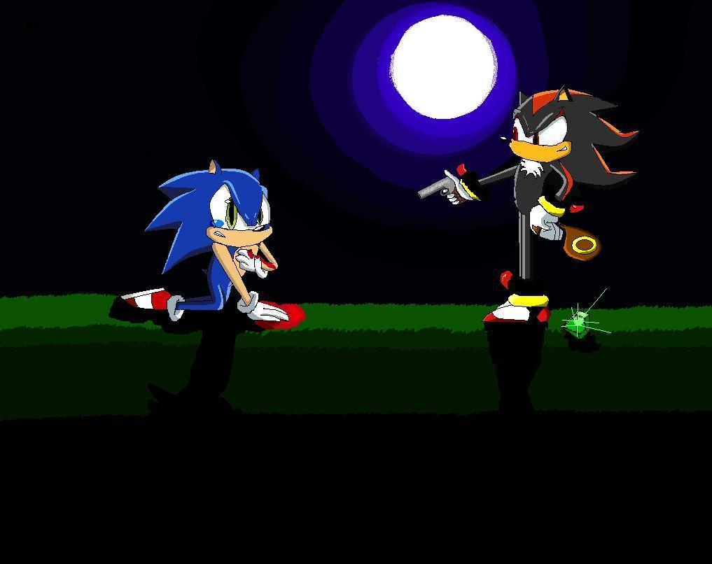 Shadow shot Sonic and গাউন his rings! 
