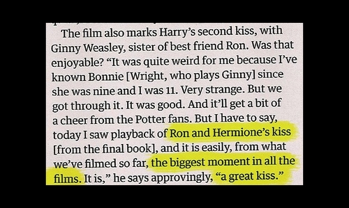  Awsome...i just cant wait for Ron n Hermione's キッス lol