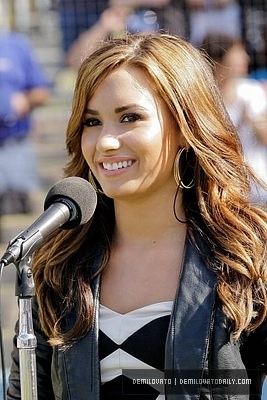 Demi Lovato-july11th Singing the National Anthem at Dodgers vs. Cubs game.