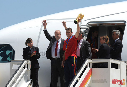  Spanish Football Team Arrives at Barajas Airport