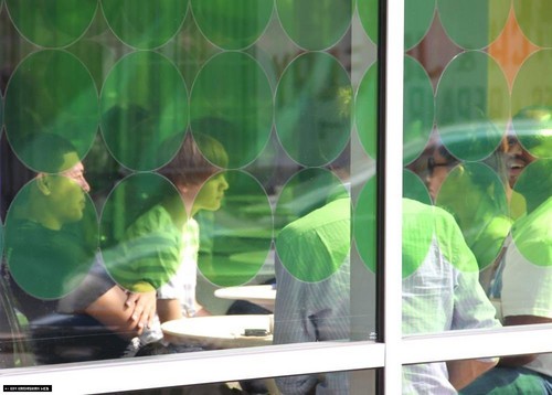  Kim and Justin Bieber spotted at Pinkberry in Los Angeles 7/11/10