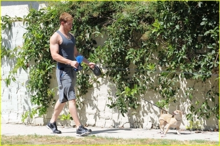 Walking with his dogs - 15 July 2010