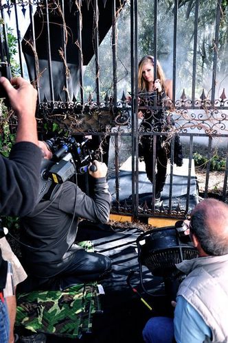  Avril on set Forbidden Rose Commercial!