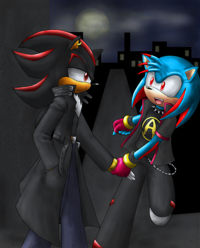  Goth Sonica-chan and shadow