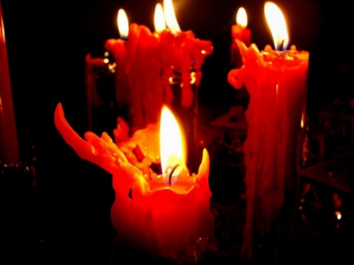 Candles Colored Red