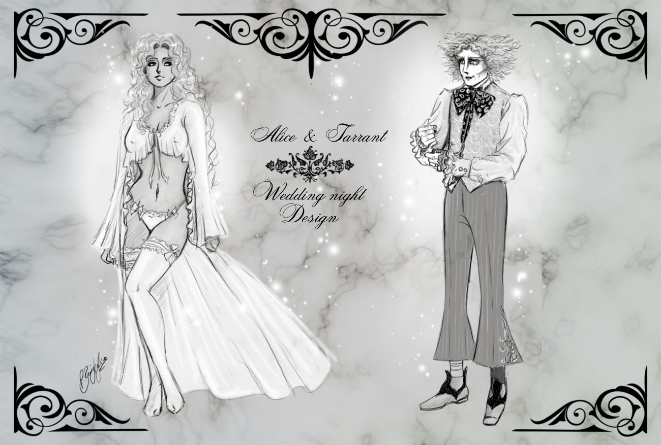 Fanfiction Chara-Design - [Spoiler!] *~* wedding night style *~* AliceXMadHatter-Lineart