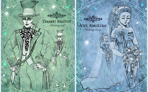  Fanfiction Chara-Design - [Spoiler!] *~* Weddingstyle *~* AliceXMadHatter-Lineart
