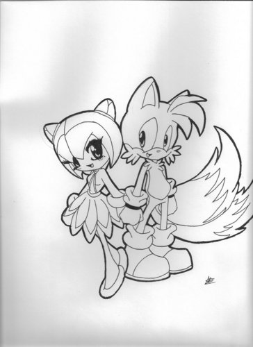  Tails and Cosmo lineart