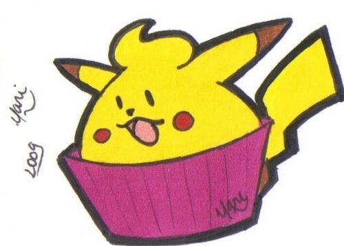  cupcake Pikachu kwa ~MariRezende