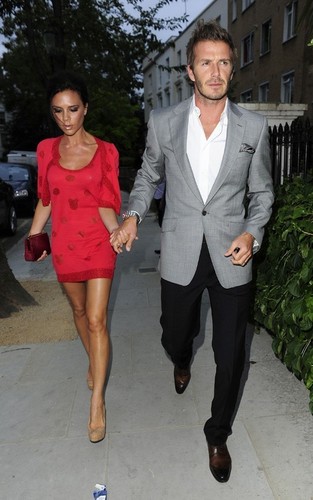  David and Victoria Beckham out at Kelly Hoppens' birthday party (July 28)
