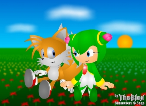 Tails sitting next to Cosmo