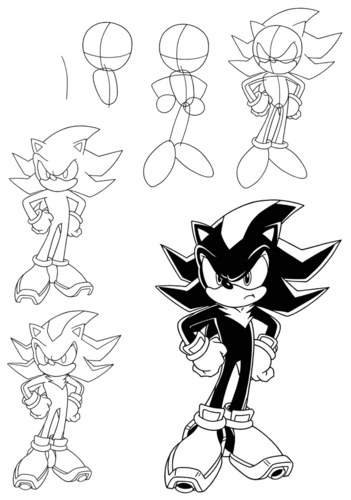  how to draw shadow the hedgehog