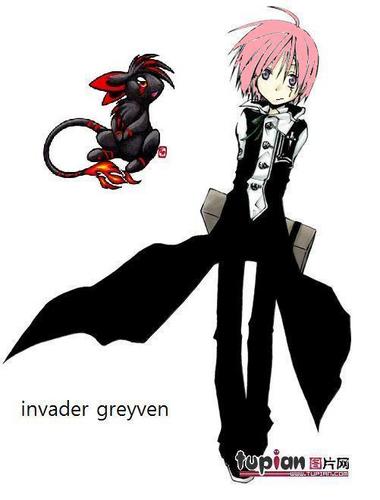  invader greyven in human form and his robot