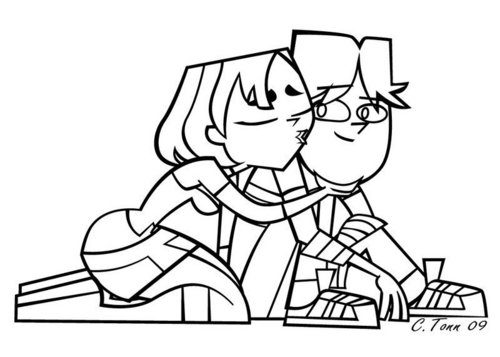 Cody and Gwen line art